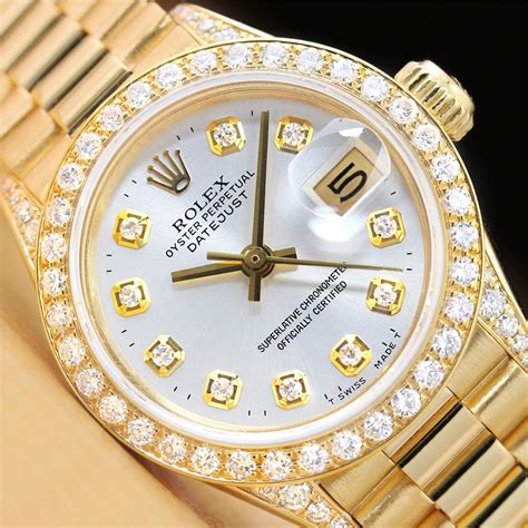 rolex datejust gold diamond bezel|rolex datejust 31 18 ct.